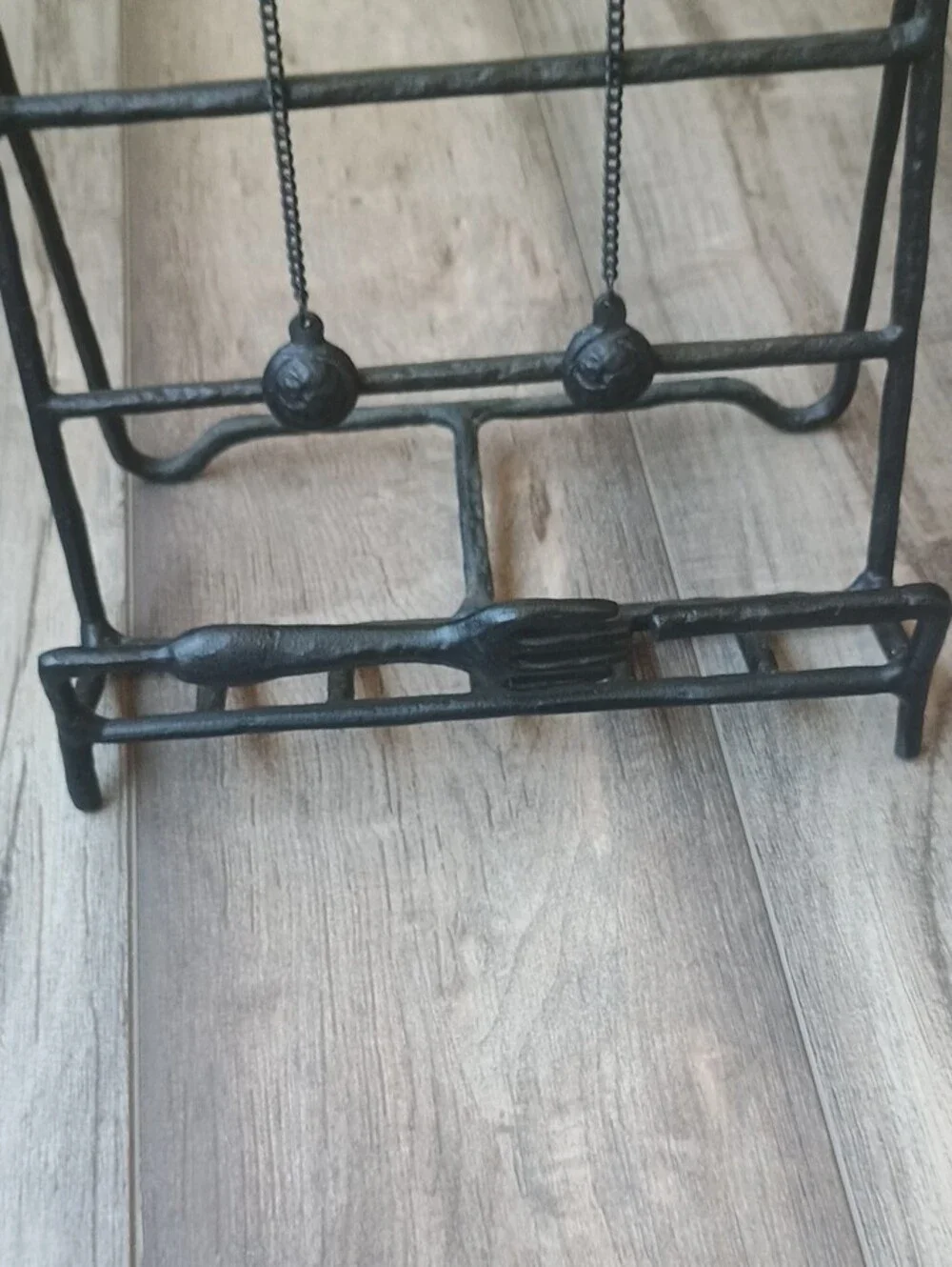 Black Cast  Cookbook Stand Holder with Fork Accent